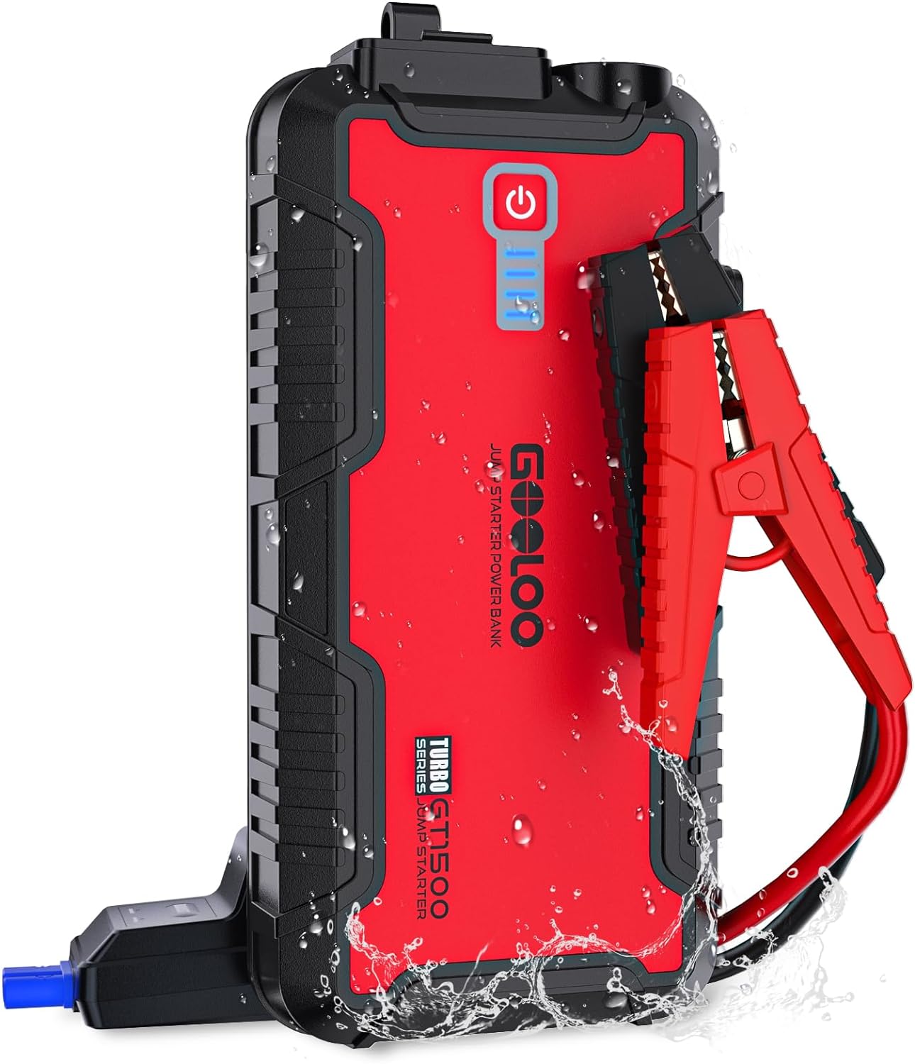 GOOLOO 800A Peak 18000mAh SuperSafe Car Jump Starter with USB Quick Charge 3.0 (Up to 7.0L Gas or 5.5L Diesel Engine), 12V Portable Power Pack Auto Battery Booster Phone Charger Built-in LED Light