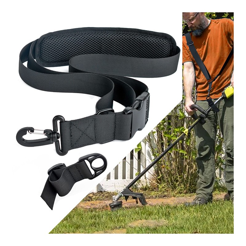 AKUATUZ Trimmer Strap for Weed Eater Shoulder Strap Easy Release Brush Cutter Harness Compatible with EGO String Trimmer, Leaf Blower (Version A)