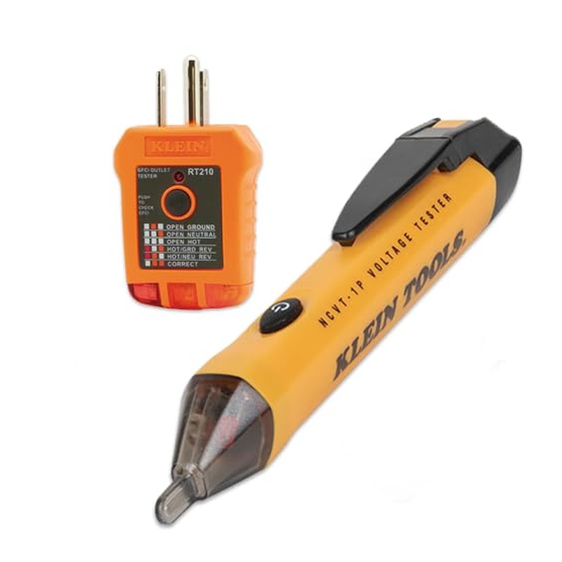 Klein Tools 80025 GFCI Receptacle Tester & Dual-Range Non-Contact Voltage Detector Kit