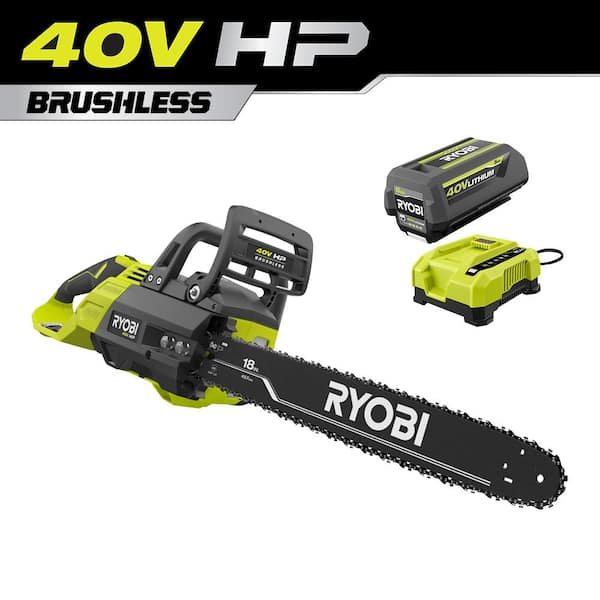 RYOBI 40V HP Brushless 18 in. Cordless Battery Chainsaw (Tool Only)