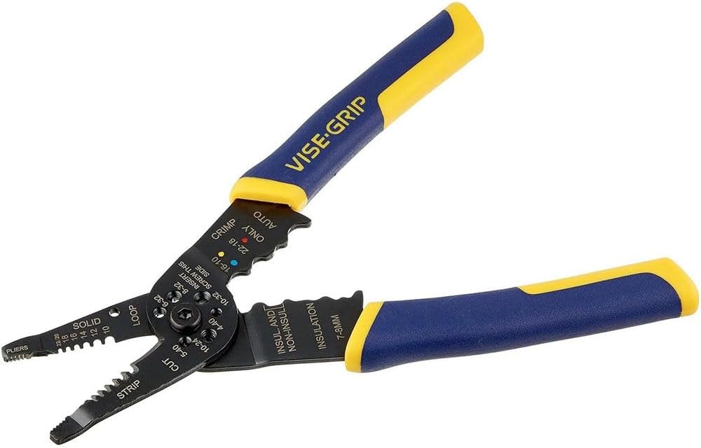 IRWIN Vise-Grip Wire Stripping Tool / Wire Cutter, 8-Inch (2078309), Multicolor