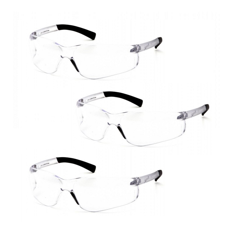 Pyramex Ztek Bifocal Reader Safety Glasses with Clear Lens, S2510R15 (3 Pair) (+1.5 Lens)